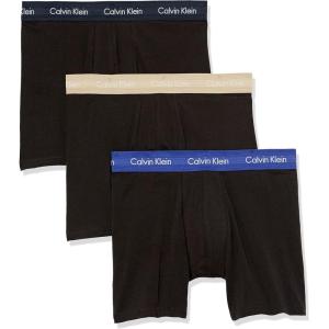 imageCalvin Klein Mens Cotton Stretch 3Pack Boxer BriefBlack Bodies W Shoreline  Clematis  Travertine Wbs
