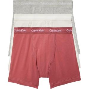 imageCalvin Klein Mens Cotton Stretch 3Pack Boxer BriefGrey Heather  Silver Birch  Raspberry Blush