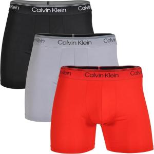 imageCalvin Klein Mens Micro Stretch 3pack Boxer BriefBlack  Sleet  Adrenaline Rush