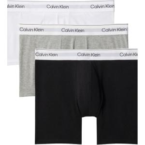 imageCalvin Klein mens Icon Cotton Stretch 3pack Boxer BriefGrey Heather  White  Black
