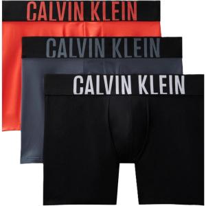 imageCalvin Klein mens Intense Power 3pack Boxer BriefBlack  Turbulence  Vermillion Brown