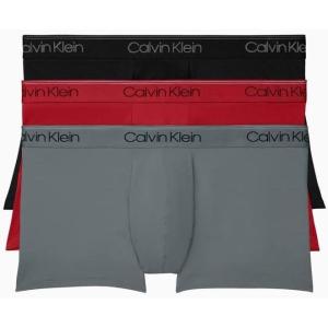 imageCalvin Klein mens Underwear Micro Stretch 3 Pack Trunk1 Black  1 Convoy  1 Red Gala