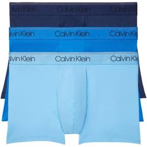 imageCalvin Klein mens Underwear Micro Stretch 3 Pack Trunk1 New Navy  1 Artesian Blue  1 Blue Paradise