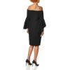 imageCalvin Klein Womens Off Shoulder Ruffle Sleeve Sheath DressBlack 3