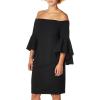 imageCalvin Klein Womens Off Shoulder Ruffle Sleeve Sheath DressBlack 3