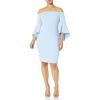imageCalvin Klein Womens Off Shoulder Ruffle Sleeve Sheath DressSerene
