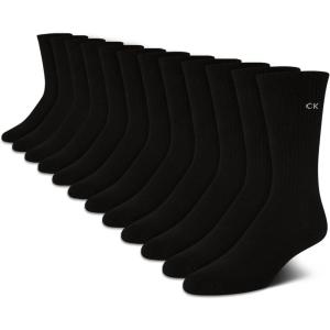 imageCalvin Klein Mens Crew Socks  12 Pack Cushioned Breathable Athletic Performance Crew Socks for Men for Sports ampamp RunningBlack