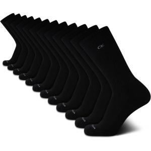imageCalvin Klein Mens Crew Socks  12 Pack Cushioned Breathable Athletic Performance Crew Socks for Men for Sports ampamp RunningBlack Logo
