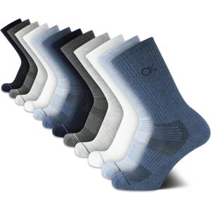 imageCalvin Klein Mens Crew Socks  12 Pack Cushioned Breathable Athletic Performance Crew Socks for Men for Sports ampamp RunningBlue Assorted