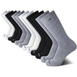 imageCalvin Klein Mens Crew Socks  12 Pack Cushioned Breathable Athletic Performance Crew Socks for Men for Sports ampamp RunningGrey Assorted