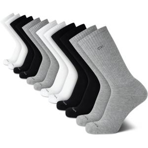imageCalvin Klein Mens Crew Socks  12 Pack Cushioned Breathable Athletic Performance Crew Socks for Men for Sports ampamp RunningGreyBlackWhite