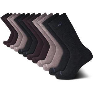 imageCalvin Klein Mens Crew Socks  12 Pack Cushioned Breathable Athletic Performance Crew Socks for Men for Sports ampamp RunningHeather Assorted