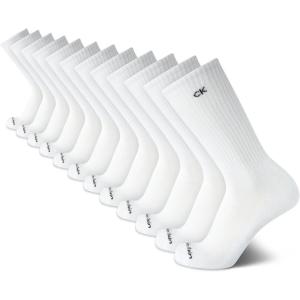 imageCalvin Klein Mens Crew Socks  12 Pack Cushioned Breathable Athletic Performance Crew Socks for Men for Sports ampamp RunningPure White