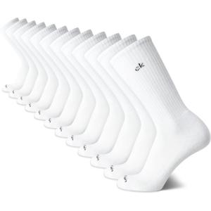 imageCalvin Klein Mens Crew Socks  12 Pack Cushioned Breathable Athletic Performance Crew Socks for Men for Sports ampamp RunningWhite