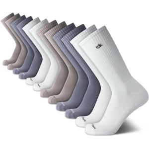 imageCalvin Klein Mens Crew Socks  12 Pack Cushioned Breathable Athletic Performance Crew Socks for Men for Sports ampamp RunningWhite Assorted