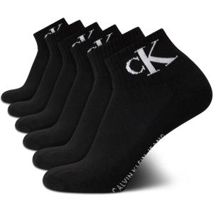 imageCalvin Klein Mens High Quarter Socks  6 Pack Breathable Soft Cushioned Mini Crew Athletic Socks for Men Shoe Size 712Black
