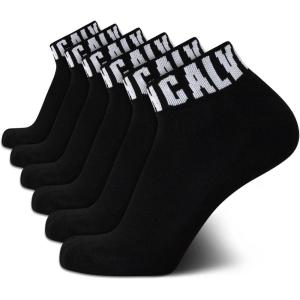 imageCalvin Klein Mens High Quarter Socks  6 Pack Breathable Soft Cushioned Mini Crew Athletic Socks for Men Shoe Size 712Black Logo