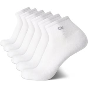 imageCalvin Klein Mens High Quarter Socks  6 Pack Breathable Soft Cushioned Mini Crew Athletic Socks for Men Shoe Size 712Pure White