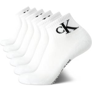 imageCalvin Klein Mens High Quarter Socks  6 Pack Breathable Soft Cushioned Mini Crew Athletic Socks for Men Shoe Size 712White