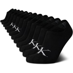 imageCalvin Klein Mens Liner Socks  12 Pack Lightweight Performance Non Slip No Show Socks for Men  Athletic Shoe Sock LinersBlack Logo