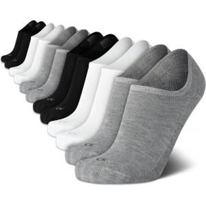 imageCalvin Klein Mens Liner Socks  12 Pack Lightweight Performance Non Slip No Show Socks for Men  Athletic Shoe Sock LinersWhiteGreyBlack