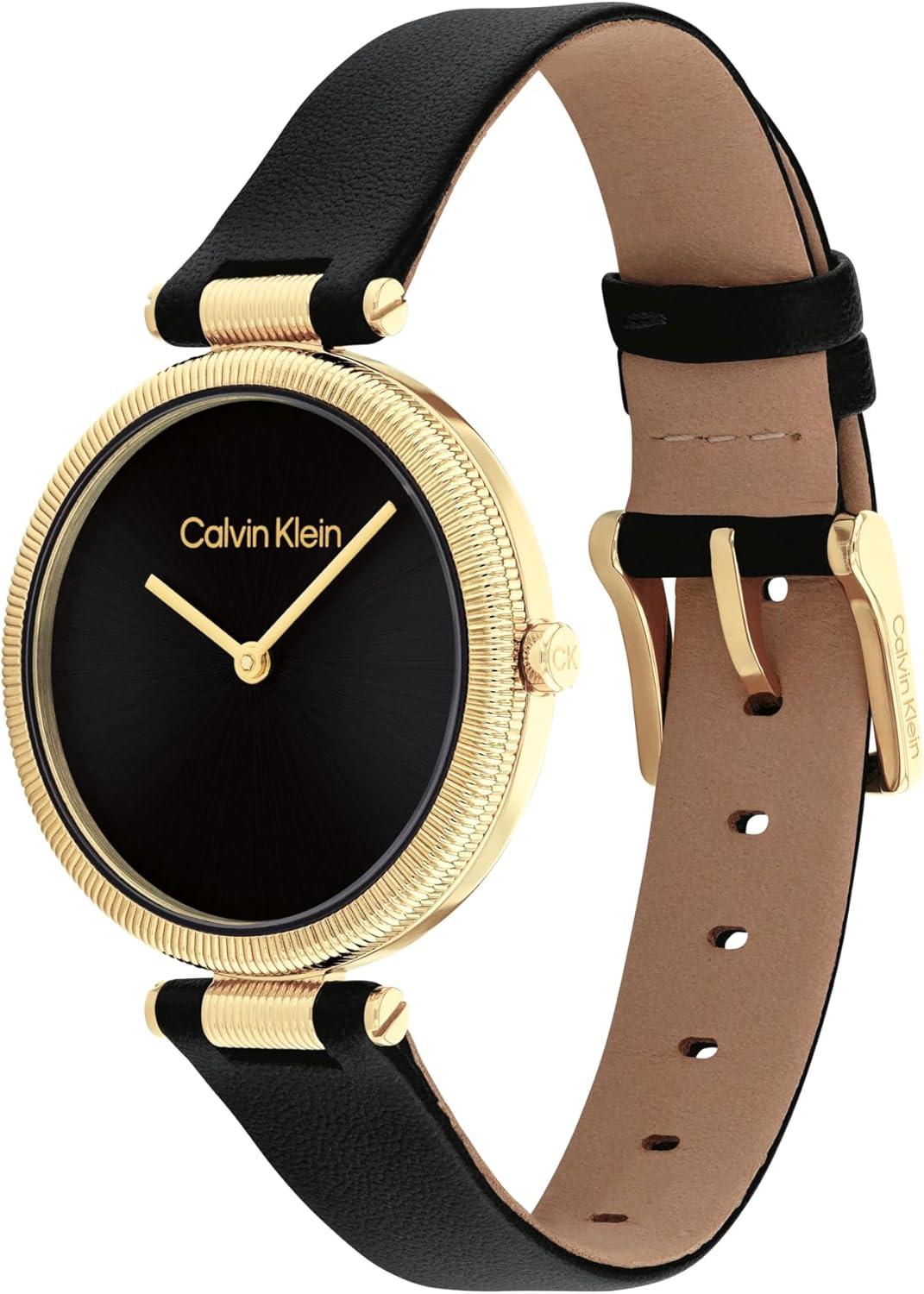 imageCalvin Klein Gleam  Womens 2H Quartz Watch Stainless Steel  Water Resistant 3 ATM30 Meters  A Timeless Elegance for Her Everyday Lifestyle  32 mmBlack