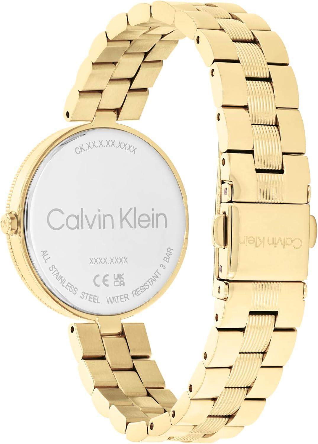 imageCalvin Klein Gleam  Womens 2H Quartz Watch Stainless Steel  Water Resistant 3 ATM30 Meters  A Timeless Elegance for Her Everyday Lifestyle  32 mmGold Plated