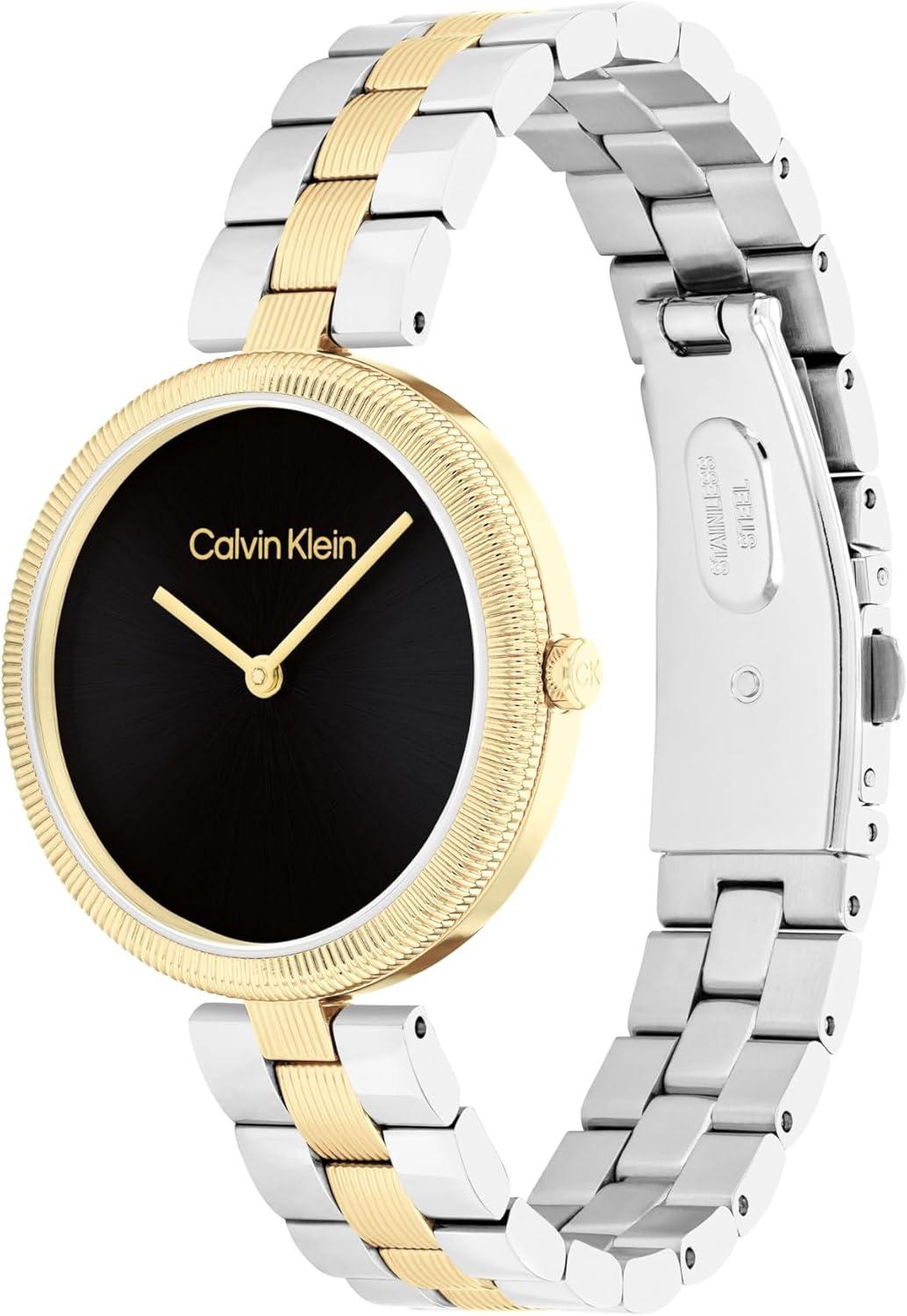 imageCalvin Klein Gleam  Womens 2H Quartz Watch Stainless Steel  Water Resistant 3 ATM30 Meters  A Timeless Elegance for Her Everyday Lifestyle  32 mmTwo Tone