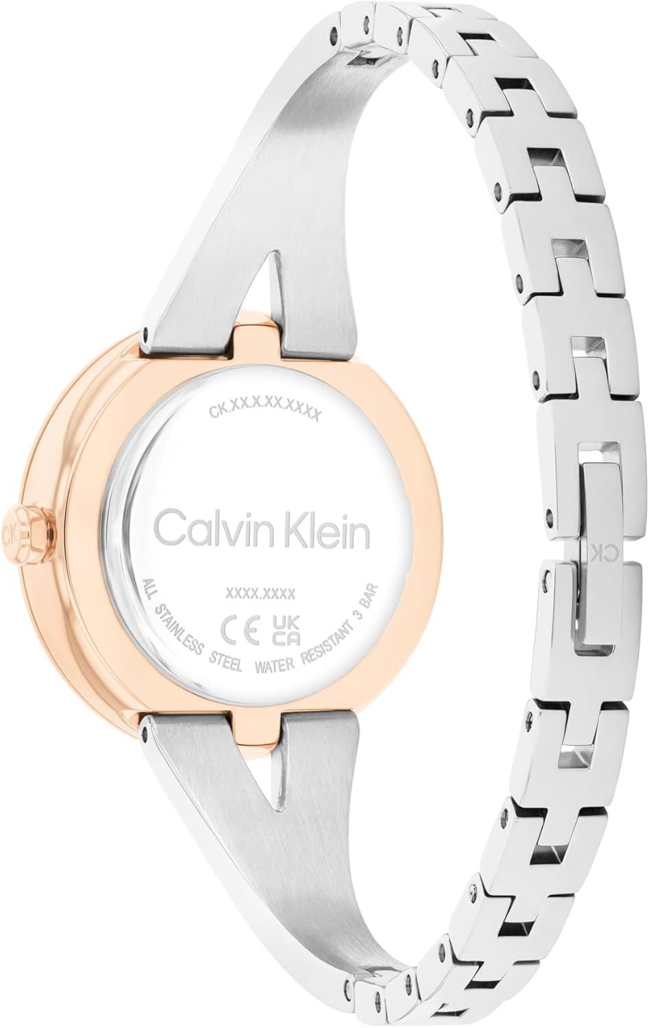 imageCalvin Klein Joyful  Womens 2H Quartz Watch Stainless Steel Case Bangle Bracelet  Water Resistant 3 ATM30 Meters  Adjustable Links for a Custom Fit  30 mmTwo Tone