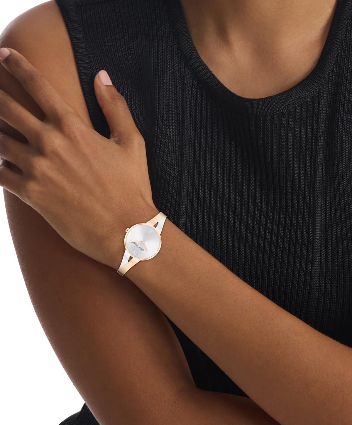 imageCalvin Klein Joyful  Womens 2H Quartz Watch Stainless Steel Case Bangle Bracelet  Water Resistant 3 ATM30 Meters  Adjustable Links for a Custom Fit  30 mmTwo Tone