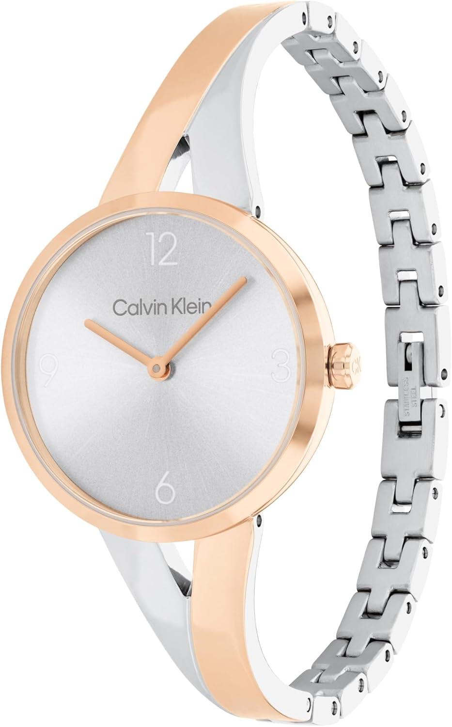 imageCalvin Klein Joyful  Womens 2H Quartz Watch Stainless Steel Case Bangle Bracelet  Water Resistant 3 ATM30 Meters  Adjustable Links for a Custom Fit  30 mmTwo Tone