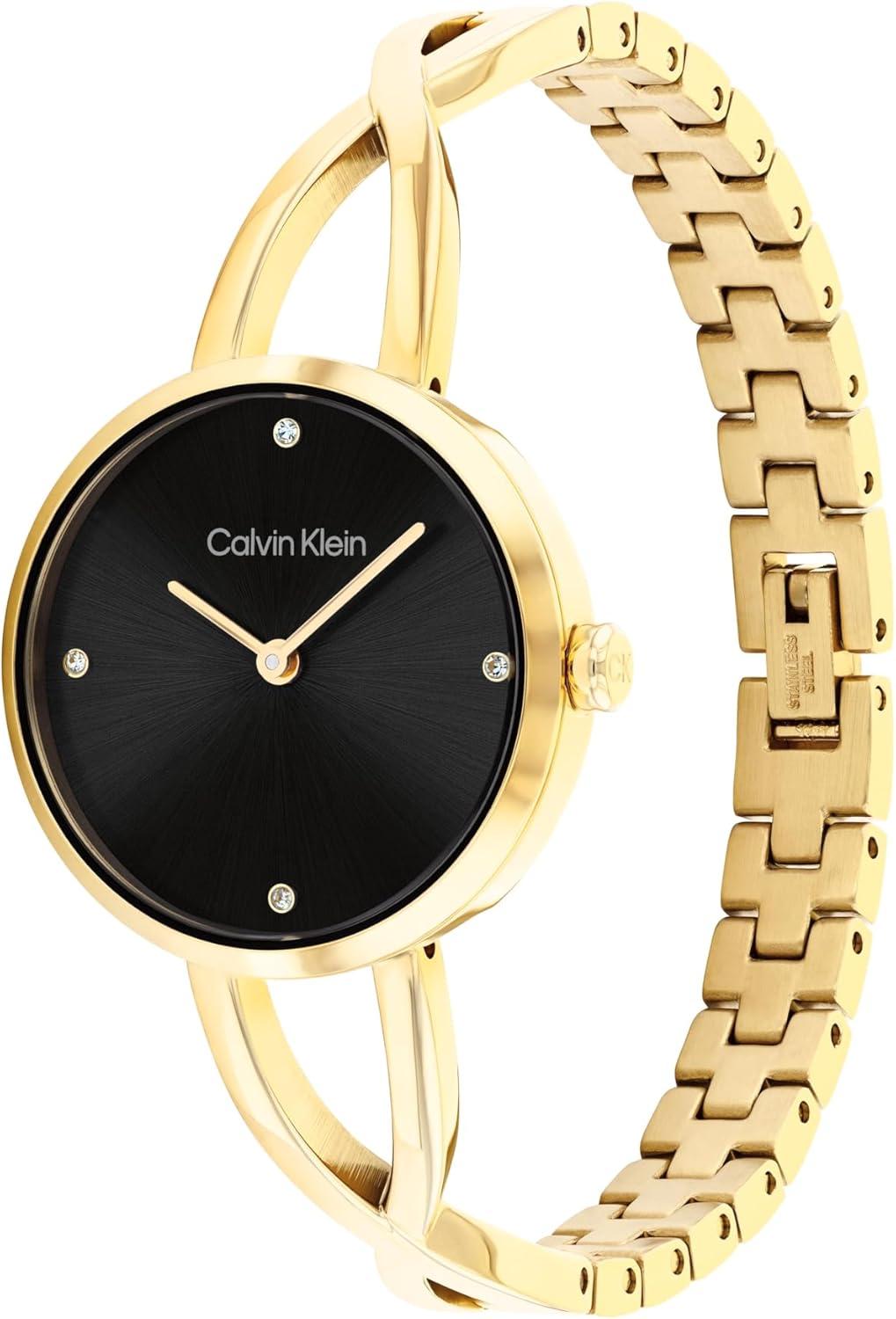imageCalvin Klein Sculpted Embrace  Womens 2H Quartz Slim Watch  Stainless Steel Bangle  A Modern Stylish Timepiece for Her  28mm