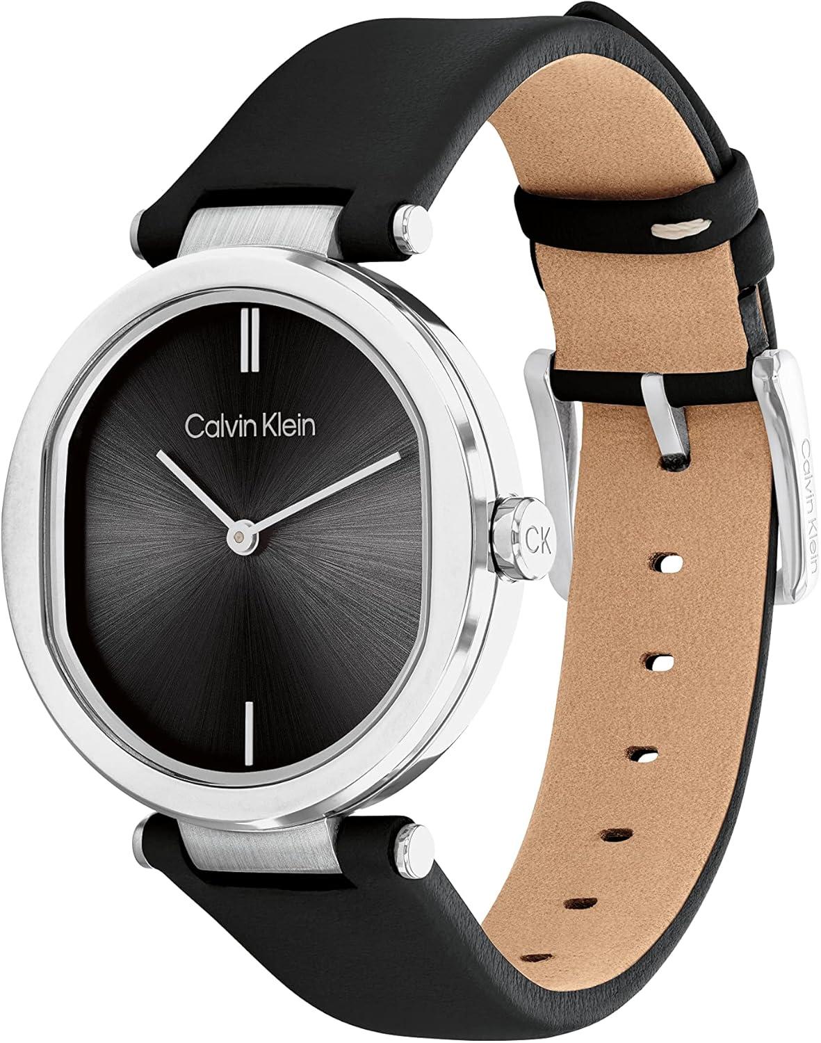 imageCalvin Klein Sensation Womens Quartz Watch  Gift for HerBlack Leather