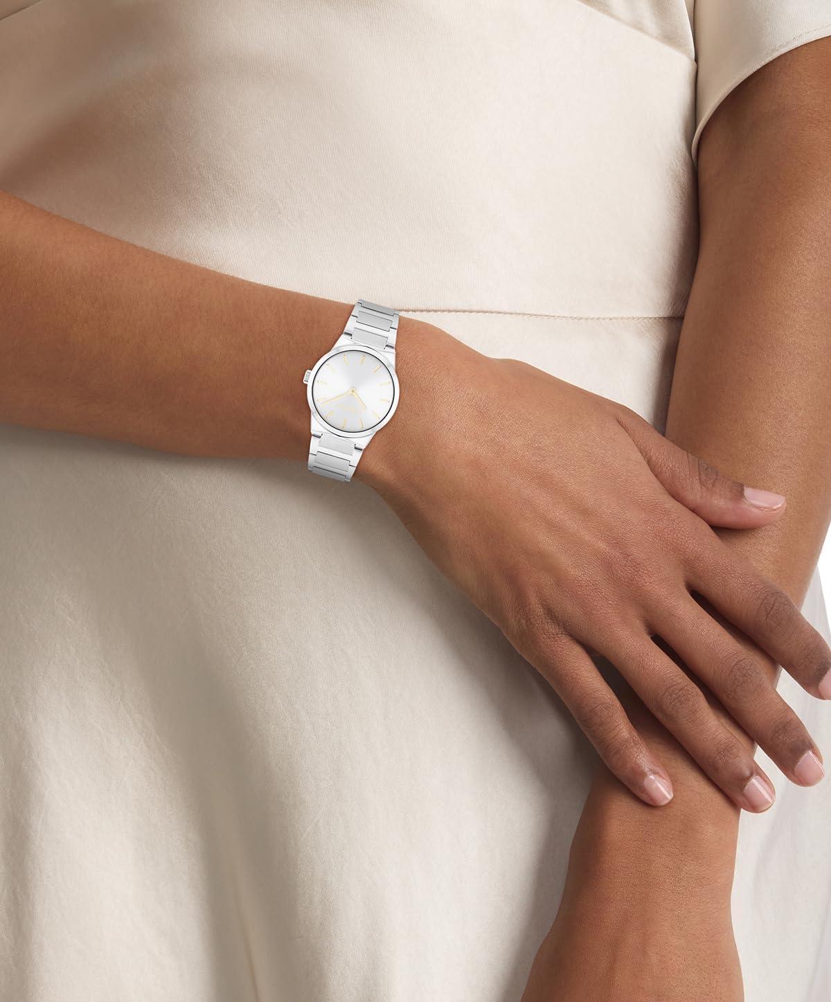 imageCalvin Klein Womens CK Linear Elegance  32mm 2H Quartz Slim Watch  Stainless Steel Bracelet  Premium Fashion Timepiece for All Occasions  Gift for HerSilver