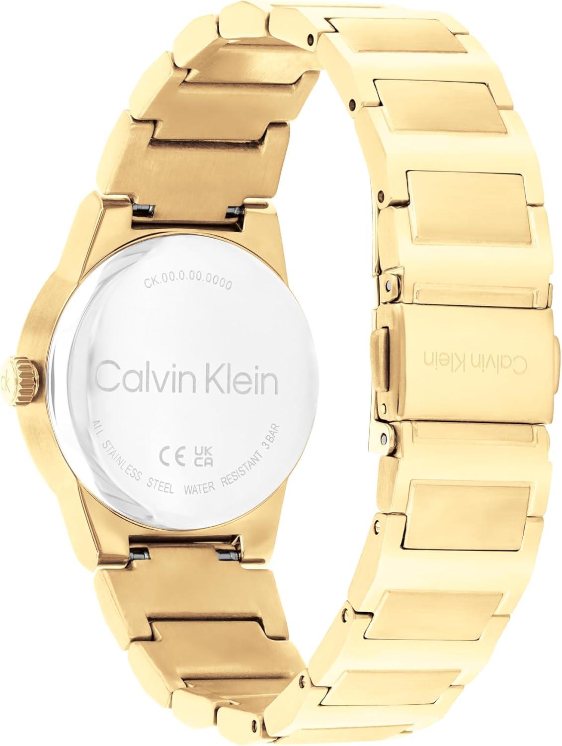 imageCalvin Klein Womens CK Linear Elegance  32mm 2H Quartz Slim Watch  Stainless Steel Bracelet  Premium Fashion Timepiece for All Occasions  Gift for HerGold Plated