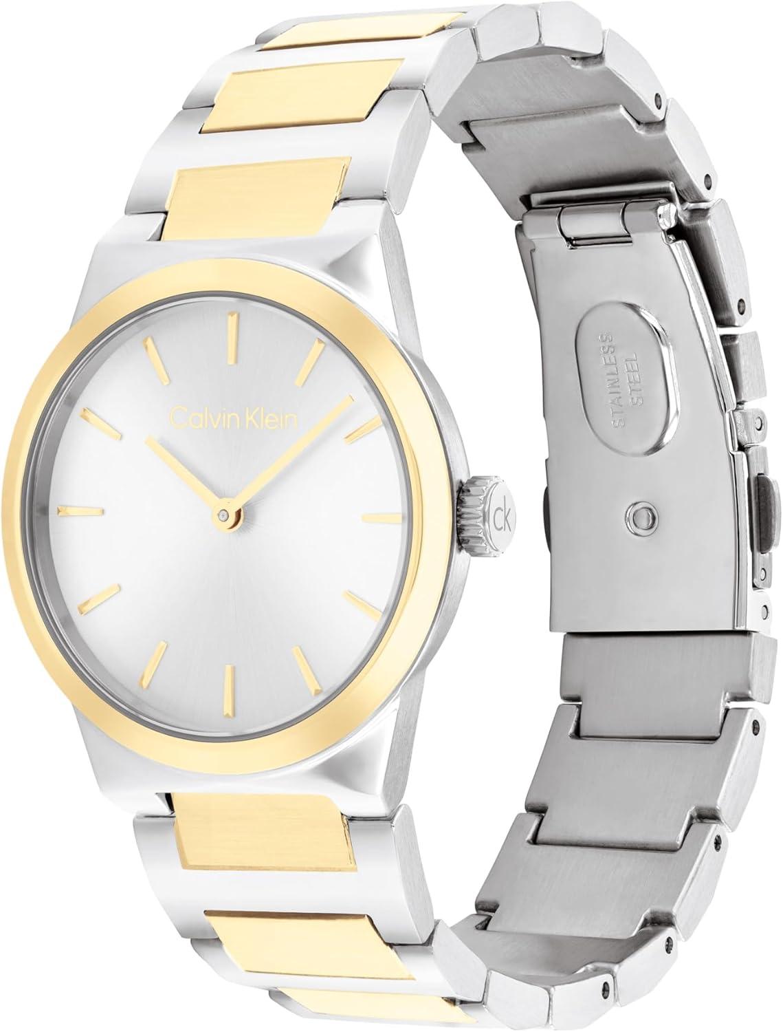 imageCalvin Klein Womens CK Linear Elegance  32mm 2H Quartz Slim Watch  Stainless Steel Bracelet  Premium Fashion Timepiece for All Occasions  Gift for HerTwo Tone