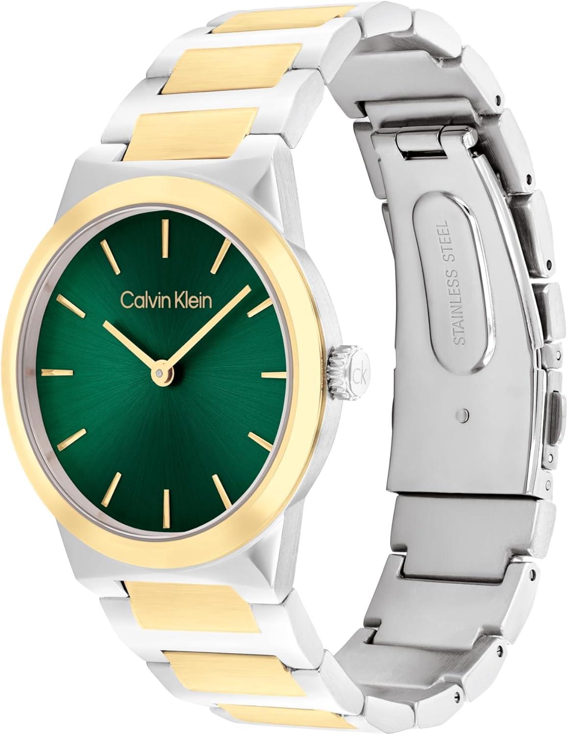 imageCalvin Klein Womens CK Linear Elegance  36mm 2H Quartz Slim Watch  Stainless Steel Bracelet  Premium Fashion Timepiece for All Occasions  Gift for HerGreen