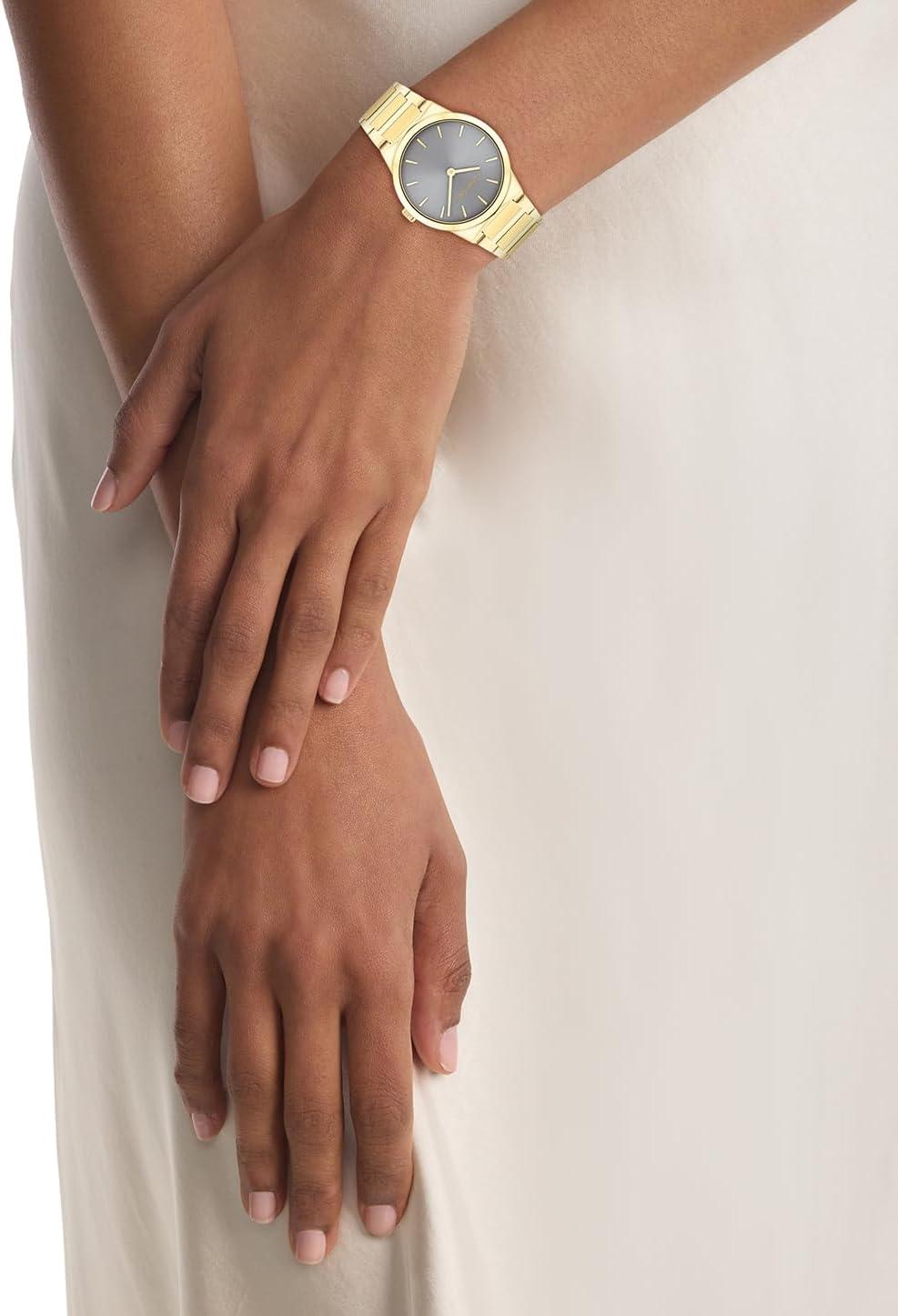 imageCalvin Klein Womens CK Linear Elegance  36mm 2H Quartz Slim Watch  Stainless Steel Bracelet  Premium Fashion Timepiece for All Occasions  Gift for HerGunmetal Gold