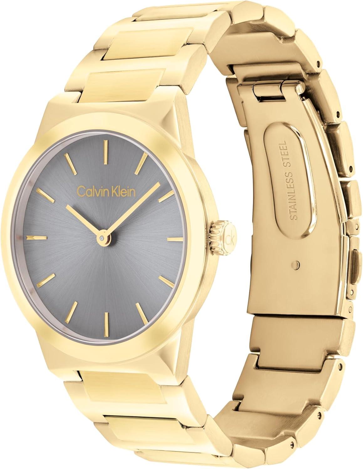 imageCalvin Klein Womens CK Linear Elegance  36mm 2H Quartz Slim Watch  Stainless Steel Bracelet  Premium Fashion Timepiece for All Occasions  Gift for HerGunmetal Gold