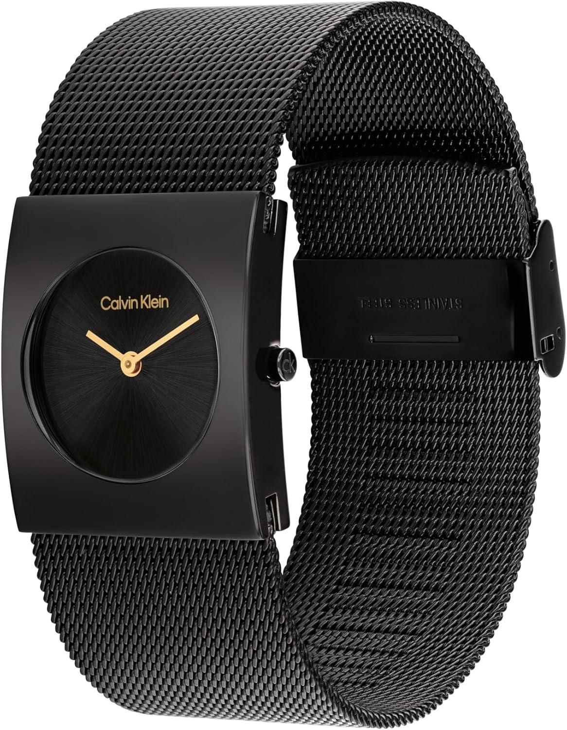 imageCalvin Klein Womens CK Pulse  26mm 2H Quartz Watch  Stainless Steel Mesh Bracelet  Water Resistance 30 Meters  Minimalistic Style  Premium Fashion  Gift for HerBlack
