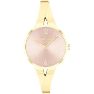 imageCalvin Klein Joyful  Womens 2H Quartz Watch Stainless Steel Case Bangle Bracelet  Water Resistant 3 ATM30 Meters  Adjustable Links for a Custom Fit  30 mmGold Plated