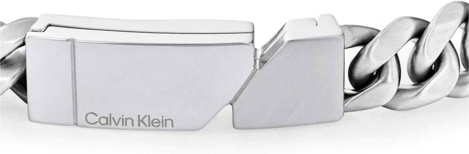 imageCalvin Klein Mens Electric Bracelet Brushed ID Tag with Asymmetric Cutout and Sizeable Magnetic Closure  Premium Fashion for Everyday Wear  Gift for HimSilver
