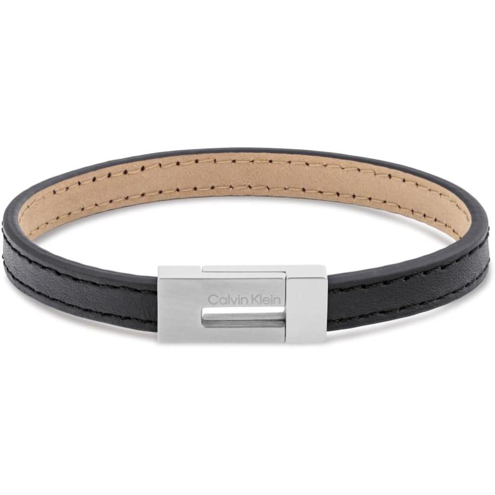 imageCalvin Klein Mens CK Exposed Bracelet Brushed ID Tag Stainless Steel Sizeable Magnetic Closure  Modern Statement Accessory  Gift for HimBlack