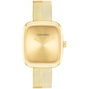 imageCalvin Klein Womens CK Adore  27mm 2H Quartz Watch  Stainless Steel Mesh Bracelet  Modern Stylish Timepiece  Premium Fashion  Gift for HerGold Plated