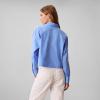 imageCalvin Klein Womens Cotton Poplin Cropped ShirtBlue Descent