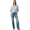 imageCalvin Klein Womens Crepe Printed Wrap TopZen Blue