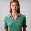 imageCalvin Klein Womens Johnny Collar Half Sleeve TopWild Green
