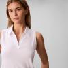 imageCalvin Klein Womens Johnny Collar Sleeveless TopBright White