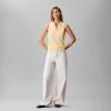 imageCalvin Klein Womens Johnny Collar Sleeveless TopFrench Vanilla
