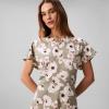 imageCalvin Klein Womens Matte Satin Short Sleeve Midi DressShadow Buttercup Floral Print